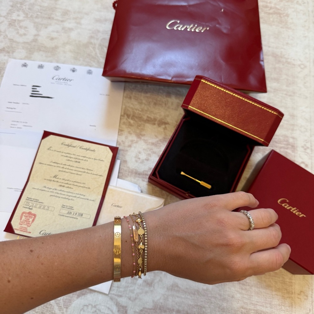 Cartier Love Bracelet Full Set, Gold size 16
